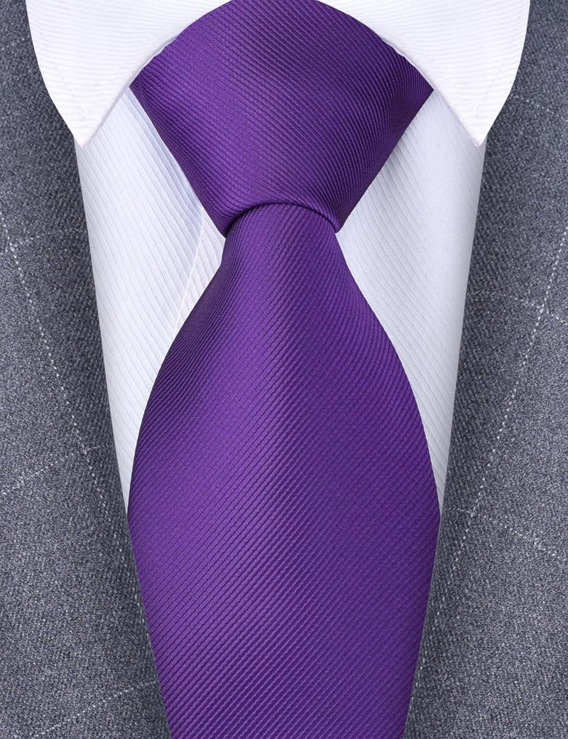 Branduce 63'' XL Tie Mens Extra Long Solid Woven Necktie for Men Big and Tall + Gift Box - Image 2